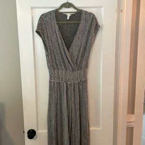 Women’s black and white striped casual jumpsuit